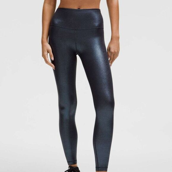 lululemon athletica Pants - Lululemon Align High-Rise Ribbed Pant 28" Shine Black Night-Size 4 NWT